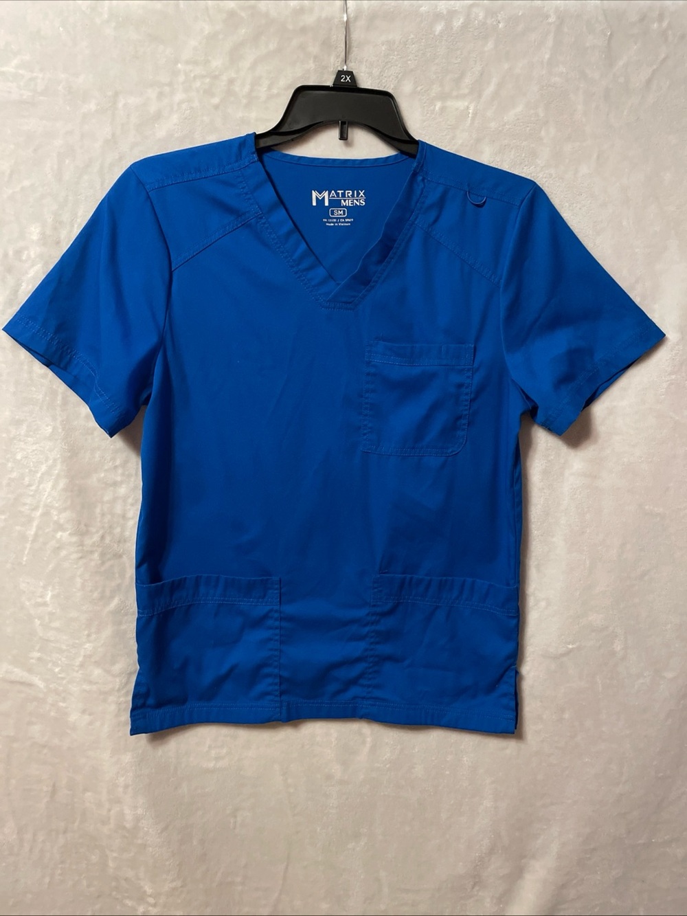 Matix Men’s Short Sleeve V-Neck Scrub Top in Royal Blue